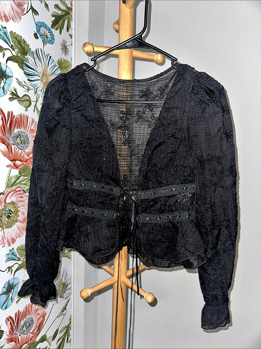 Black Lace Cropped Jacket